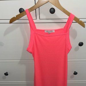 SWEETZKIE Bright Neon Pink/Orange Strap Maxi Dress